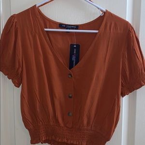 Burnt orange crop top
